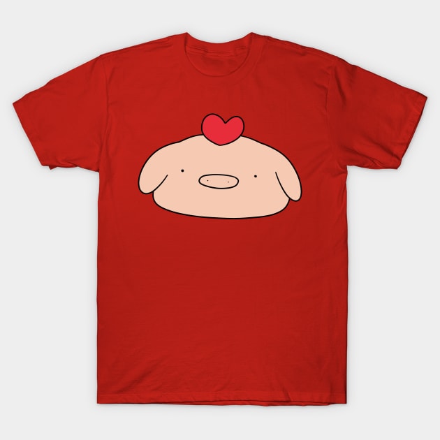 Heart Pig Face T-Shirt by saradaboru